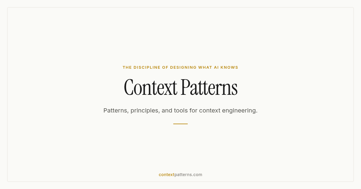 Contxt Image Context Engineering Course for Developers | Context Patterns