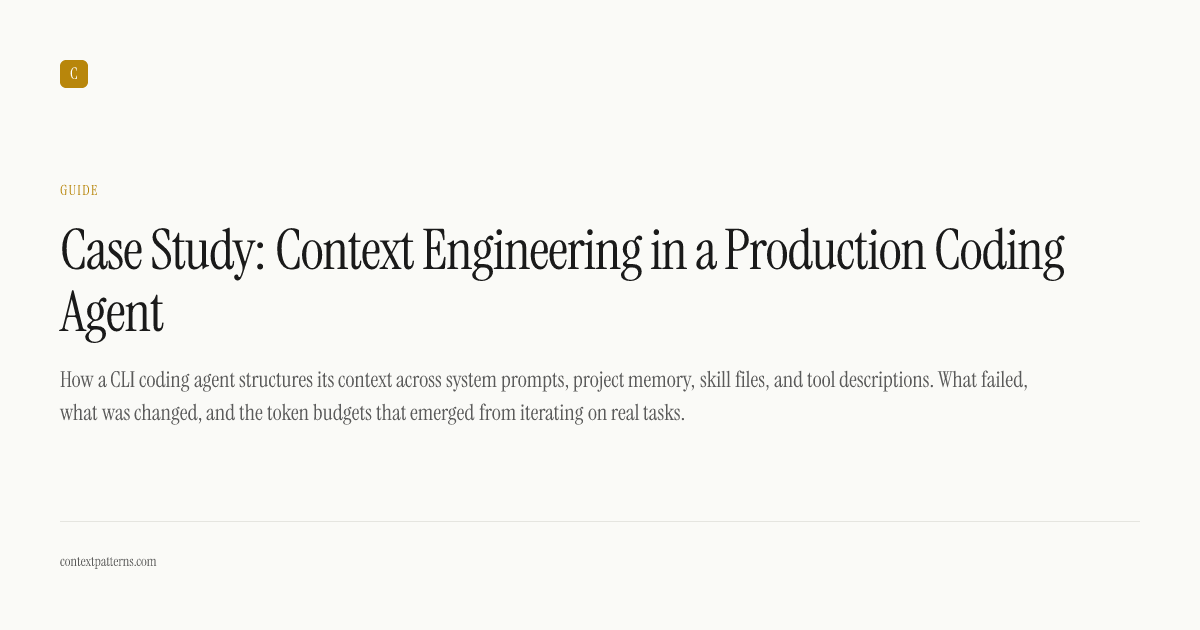 Case Study: Context Engineering in a Production Coding Agent | Context ...